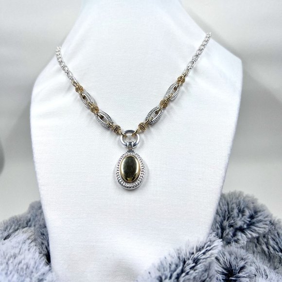 Lauren Conrad Two Toned 17” Chain Necklace with Drop Pendant